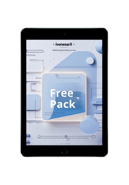 Tablet displaying an ivonexaril free pack offer on a white background