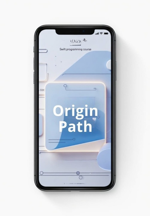 Phone displaying 'Origin Path' on a white background